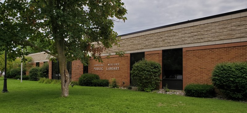 Cadillac Wexford Public Library building CWPL side of building