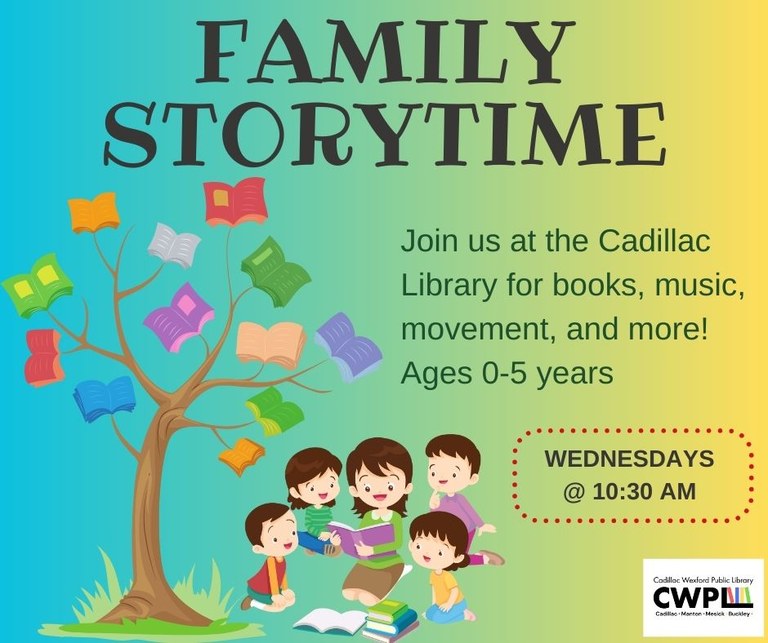 Family Storytime on Wednesdays at 10:30am