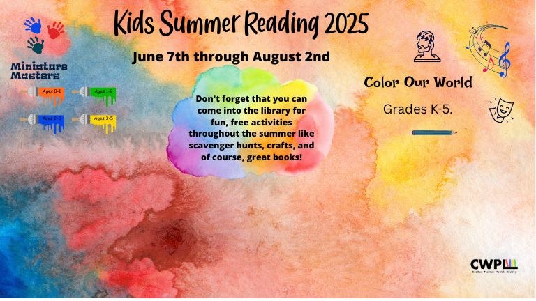 Summer reading for children ages 0 thru 5th grade